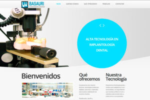 Pantallazo de la página web de Basauri Laboratorio Dental
