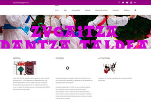 Pantallazo de la página web de Zugaitza Dantza Taldea